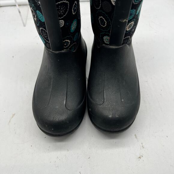Bogs Boots Kids Youth 11 Neo Classic B Eye Dots Winter Snow Black Teal - Picture 3 of 9